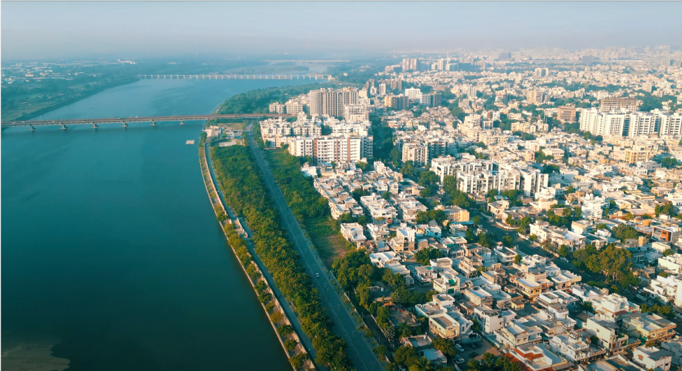 Modern interior with wooden slats